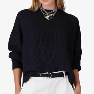 Xirena Kenden Sweater Black Size Small Alpaca Wool Blend Minimalist Relaxed